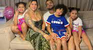 Dentinho, Dani Souza e os filhos do casal: Bruno, Rafaella e Sofia - Instagram