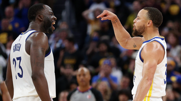 Draymond Green e Stephen Curry na NBA - Getty Images
