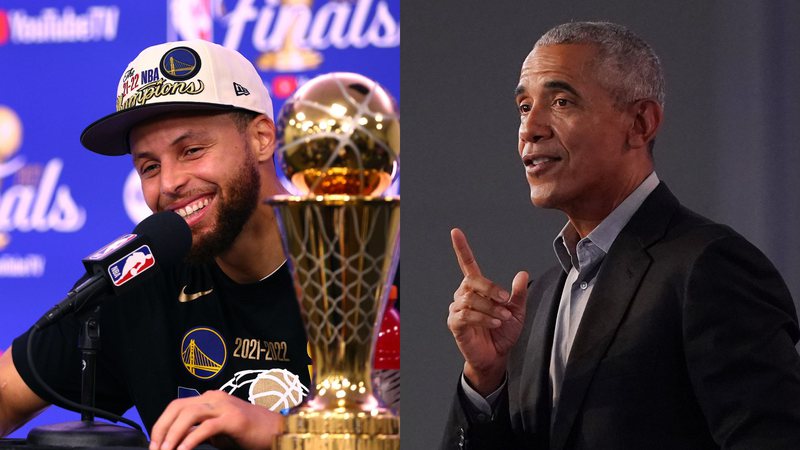 Stephen Curry na NBA e Barack Obama (E/D) - Getty Images