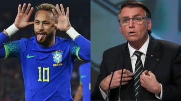 Neymar, da Seleção Brasileira, e Jair Bolsonaro, presidente da República - Getty Images