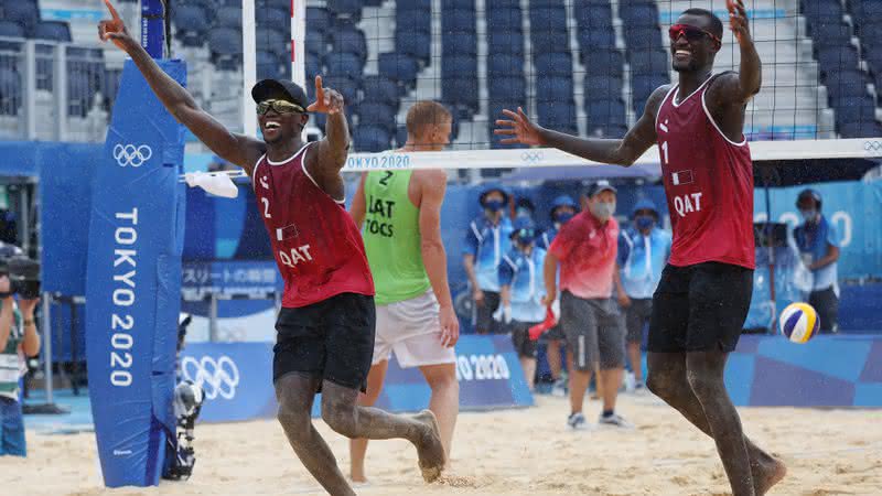 No Vôlei de Praia, Cherif e Ahmed, do Catar, subiram ao pódio nas Olimpíadas - GettyImages