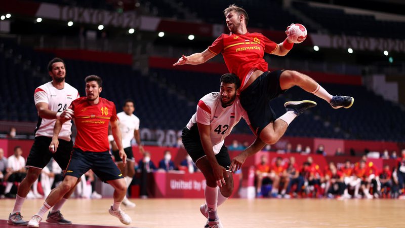 No Handebol masculino, Espanha e Egito duelaram nas Olimpíadas - GettyImages