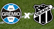 Emblemas de Grêmio e Ceará - Getty Images / Divulgação