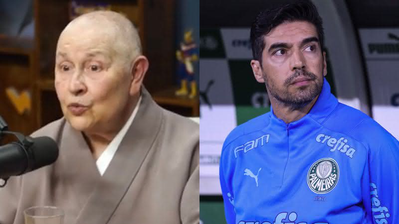 Monja Coen e técnico do Palmeiras, Abel Ferreira - Reprodução/Youtube/Getty Images
