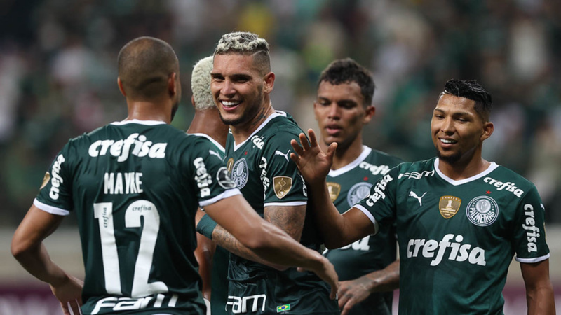 Palmeiras comemorando o gol na Libertadores diante do Petrolero - Cesar Greco/Palmeiras/Flickr