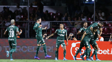 Palmeiras comemorando o gol diante do São Paulo no Campeonato Paulista - GettyImages