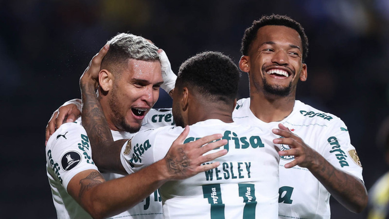 Palmeiras comemorando o gol na Libertadores - Cesar Greco/Palmeiras/Flickr