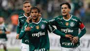Jogadores do Palmeiras comemorando o gol na Libertadores - GettyImages