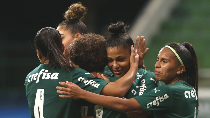 Jogadoras do Palmeiras comemorando a classificação diante do Grêmio no Brasileirão Feminino - Fabio Menotti/Palmeiras/Fotos Públicas