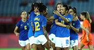 Jogadoras da Seleção Brasileira Feminina, comandadas por Pia Sundhage - GettyImages