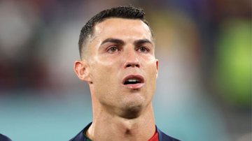 Cristiano Ronaldo se emocionou durante o hino de Portugal na Copa do Mundo - GettyImages