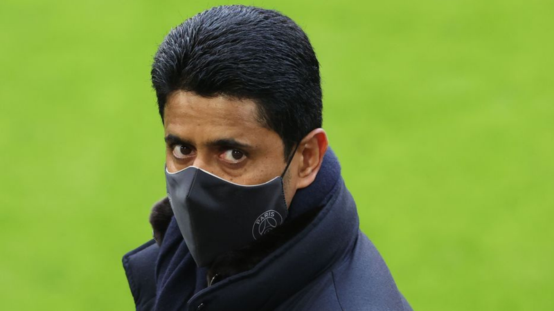 Nasser Al-Khelaifi tentou invadir o vestiário da arbitragem depois da eliminação do PSG na Champions League - GettyImages