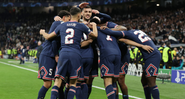 PSG comemorando o gol em campo pela Champions League - GettyImages