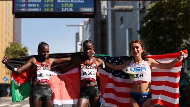 Tóquio 2020: Quenianas fazem dobradinha na maratona feminina - GettyImages