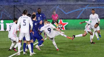 Vinicius Jr acabou não conseguindo repetir a uma boa atuação pelo Real Madrid, contra o Chelsea, na Champions League - GettyImages