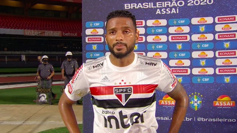 Reinaldo, jogador do São Paulo - Transmissão TV Globo