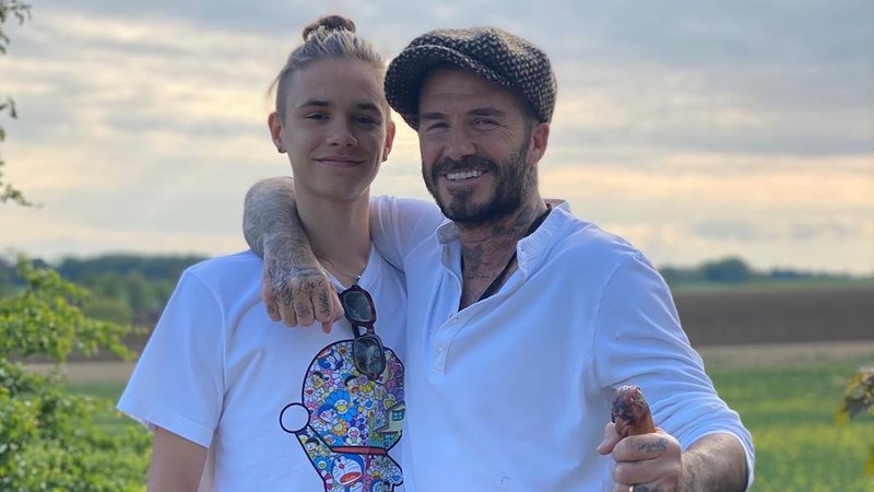 Romeo Beckham e David Beckham - Instagram