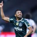 Rony, jogador do Palmeiras comemorando o gol na Libertadores - GettyImages