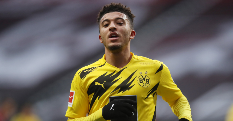 Sancho atuando pelo Borussia Dortmund