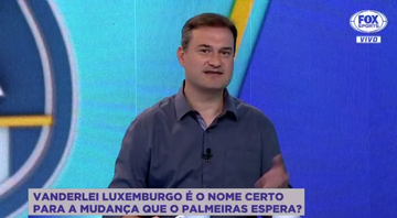 O comentarista relembrou o discurso de Galiotte após a demissão de Mano Menezes e Alexandre Mattos - Reprodução Fox Sports