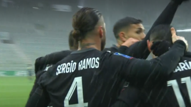 Sergio Ramos comemorou estreia pelo PSG - Transmissão ESPN