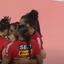 Jogadoras do Sesi-Bauru comemorando a vitória diante do Sesc-Flamengo na Copa do Brasil - Transmissão SporTV