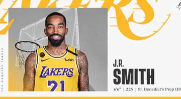 J.R. Smith assina com o Los Angeles Lakers para a retomada da NBA - Divulgação/ Lakers