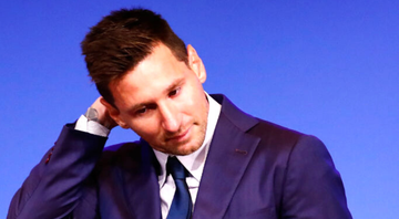Messi durante a despedida do Barcelona; PSG é o provável destino - GettyImages