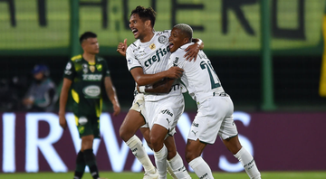 Jogadores do Palmeiras comemorando o gol pela Recopa - GettyImages
