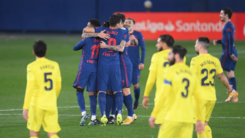 Jogadores do Atlético de Madrid comemorando o gol diante do Villarreal - GettyImages