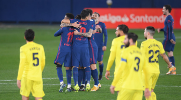Jogadores do Atlético de Madrid comemorando o gol diante do Villarreal - GettyImages