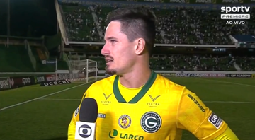 Tadeu, goleiro do Goiás em entrevista coletiva depois do acesso à Serie A - Transmissão SporTV