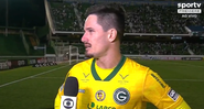 Tadeu, goleiro do Goiás em entrevista coletiva depois do acesso à Serie A - Transmissão SporTV