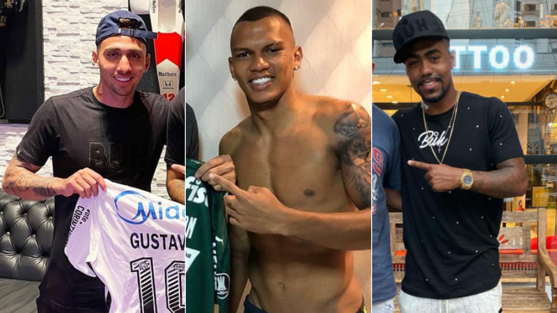 Jogadores de futebol no estúdio de tatuagem - Reprodução/Instagram