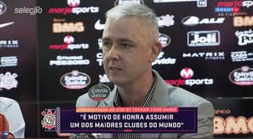 Tiago Nunes comenta novidades no Corinthians sobre o seu comando - Reprodução/SporTV