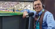 Jornalista Tino Marcos durante cobertura da Copa do Mundo na Arena Corinthians - Reprodução/Instagram