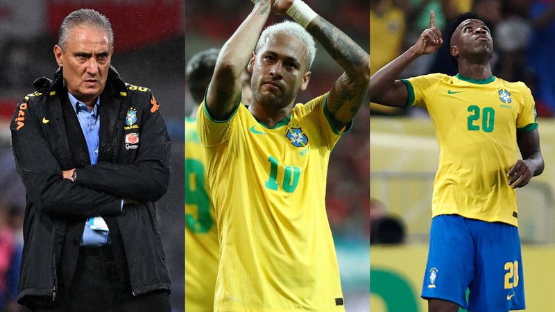 Tite, Neymar e Vinícius Jr querem trazer o hexa para a Seleção Brasileira - GettyImages