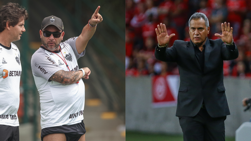Turco Mohamed e Hernán Torres, treinadores da partida (E/D) - Pedro Souza/Atlético/Flickr/Getty Images