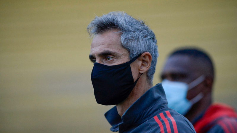 Paulo Sousa, treinador do Flamengo de máscara - Marcelo Cortes/Flamengo/Flickr