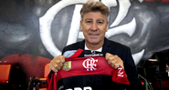 Renato Gaúcho chama a atenção de Galvão Bueno durante assinatura de contrato com o Flamengo - Alexandre Vidal / CRF / Fotos Públicas
