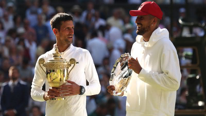 Djokovic e Kyrgios na final de Wimbledon - Getty Images