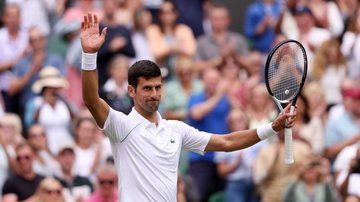 Torneio de Wimbledon com Djokovic comemorando a vitória - GettyImages