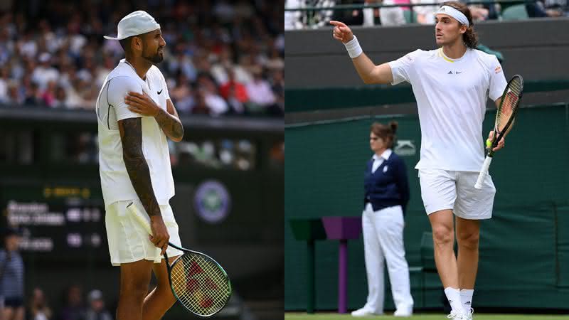 Kyrgios e Tsitsipas em Wimbledon, 2022 - Getty Images