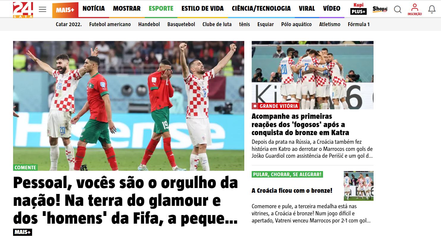 Jornal croata destaca campanha após terceiro lugar na Copa do Mundo