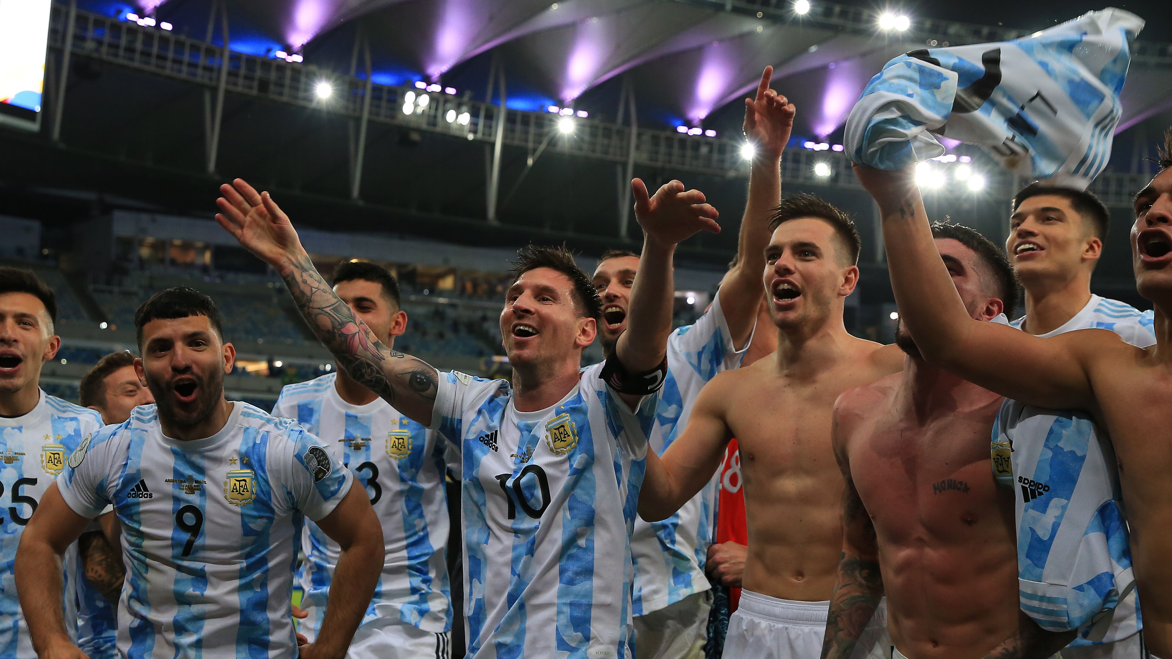 Comemoração da Argentina após vencer a Copa América de 2021 (Crédito: Getty Images)