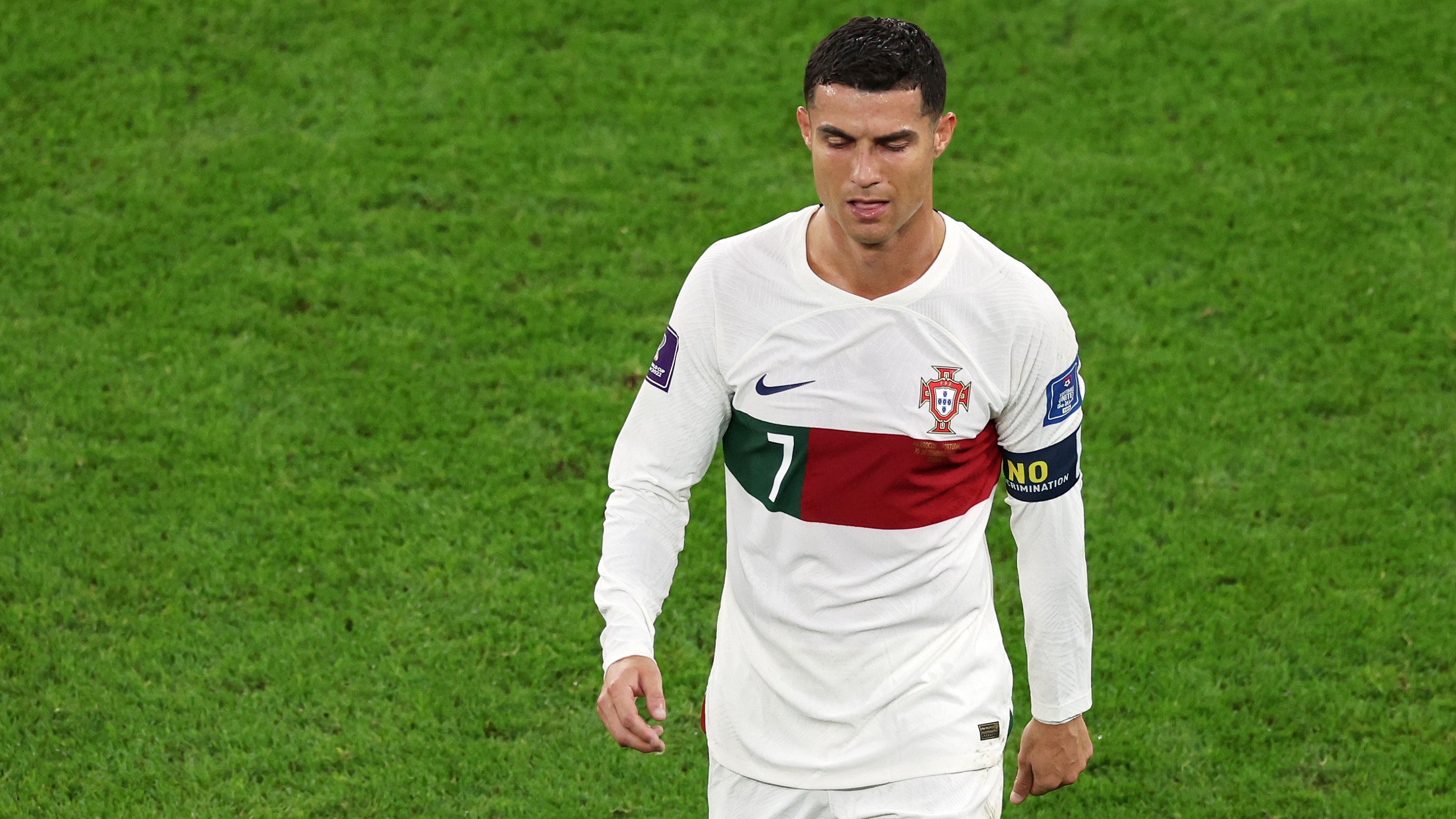 Cristiano Ronaldo após ser eliminado da Copa do Mundo 2022 (Crédito: Getty Images)