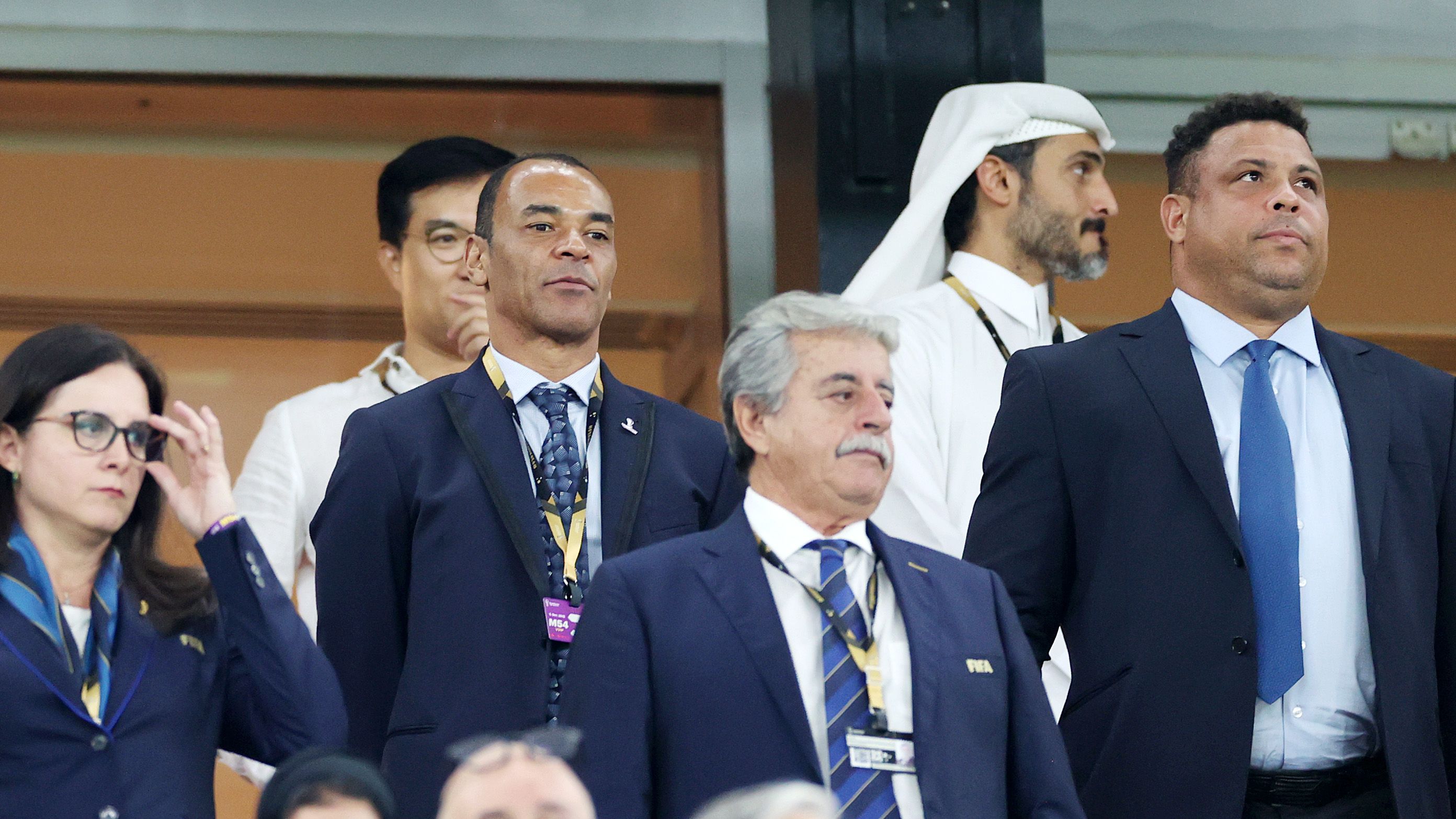 Ronaldo e Cafu assistindo à Copa do Mundo 2022 (Crédito: Getty Images)