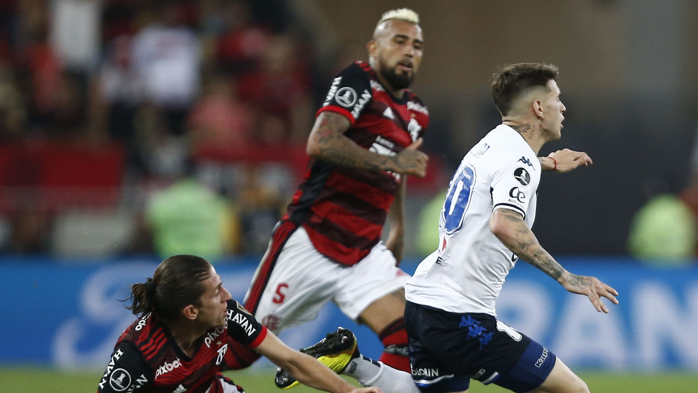 Orellano jogando contra o Flamengo, pela Libertadores 2022 (Crédito: Getty Images)