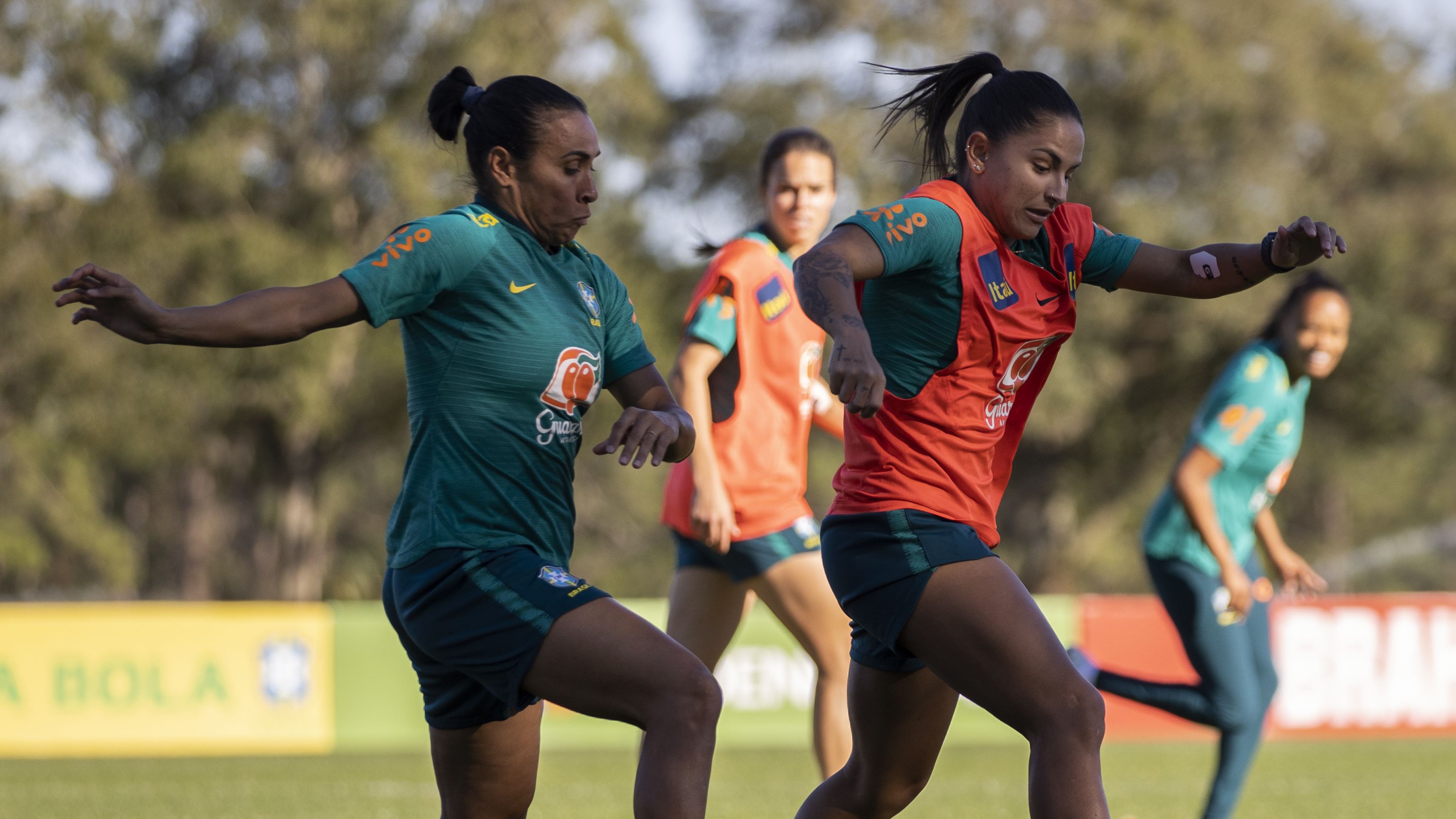 Seleção Brasileira feminina em treinamento, se preparando para a Copa do Mundo (Crédito: Thais Magalhães / CBF)