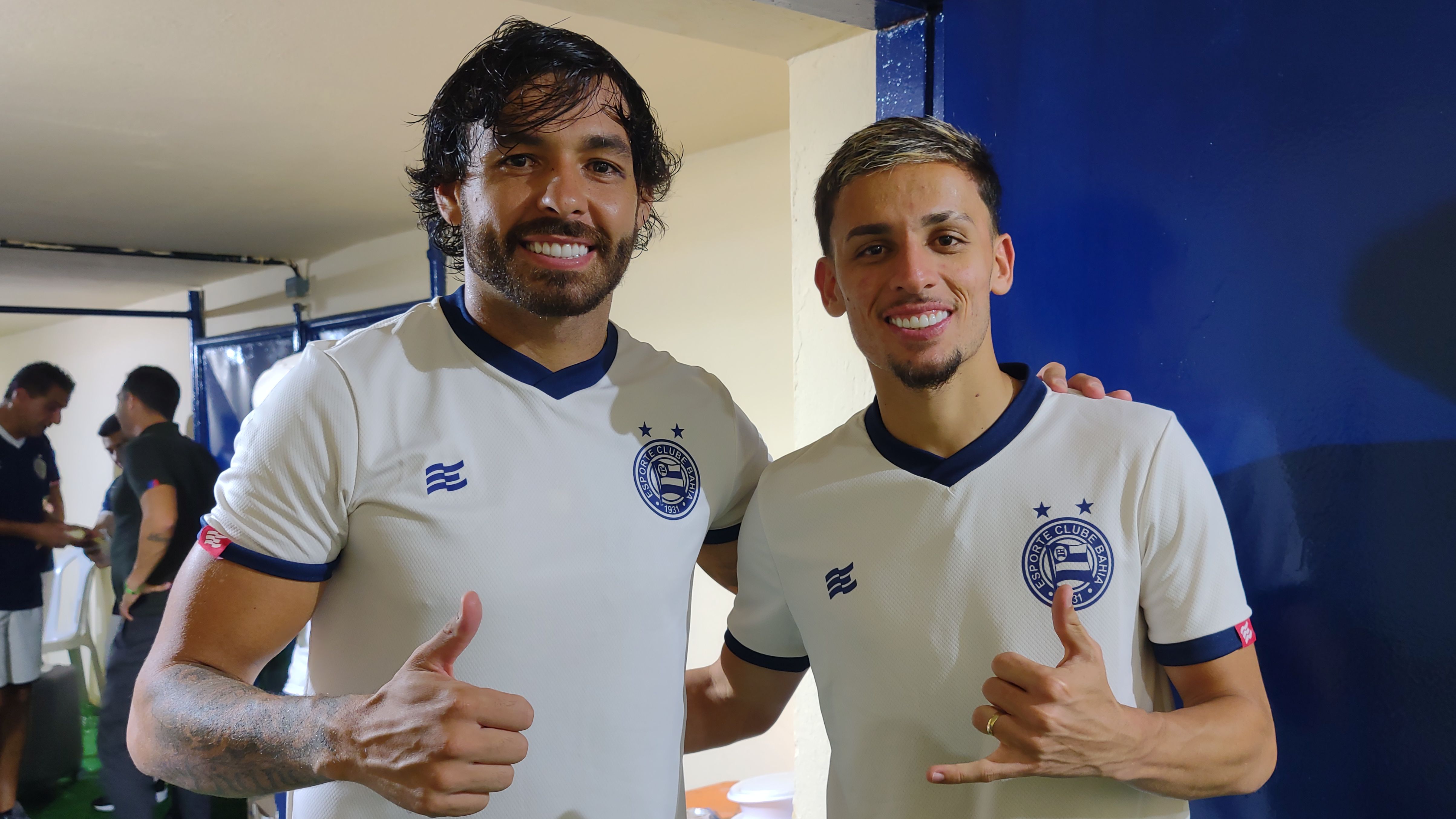 Ricardo Goulart e Biel, autores dos gols do Bahia (Crédito: Rafael Machaddo / EC Bahia)